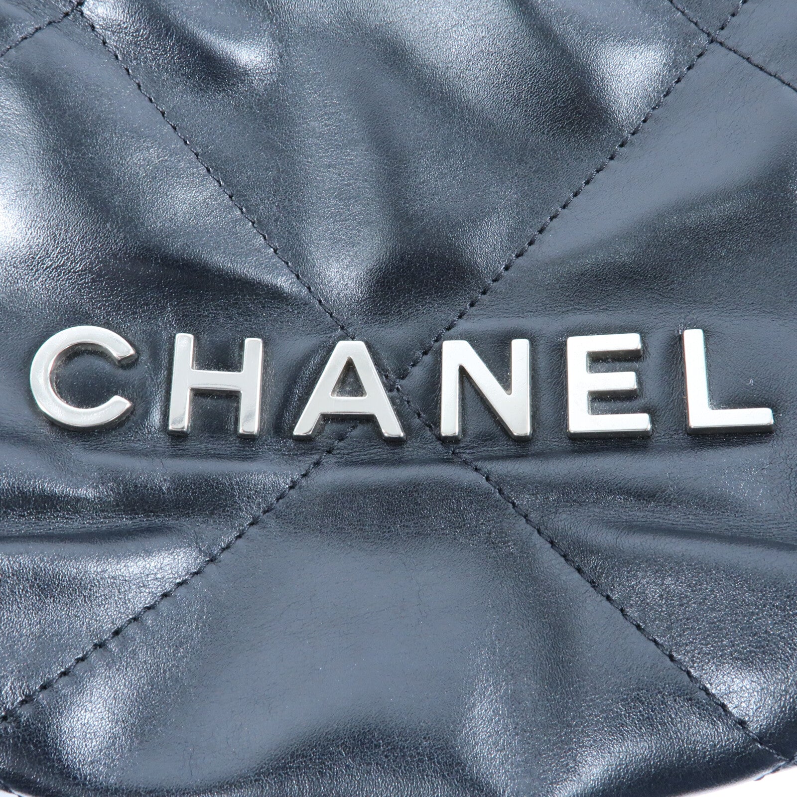 CHANEL 牛皮皮革Mini 22銀扣手挽肩背兩用袋