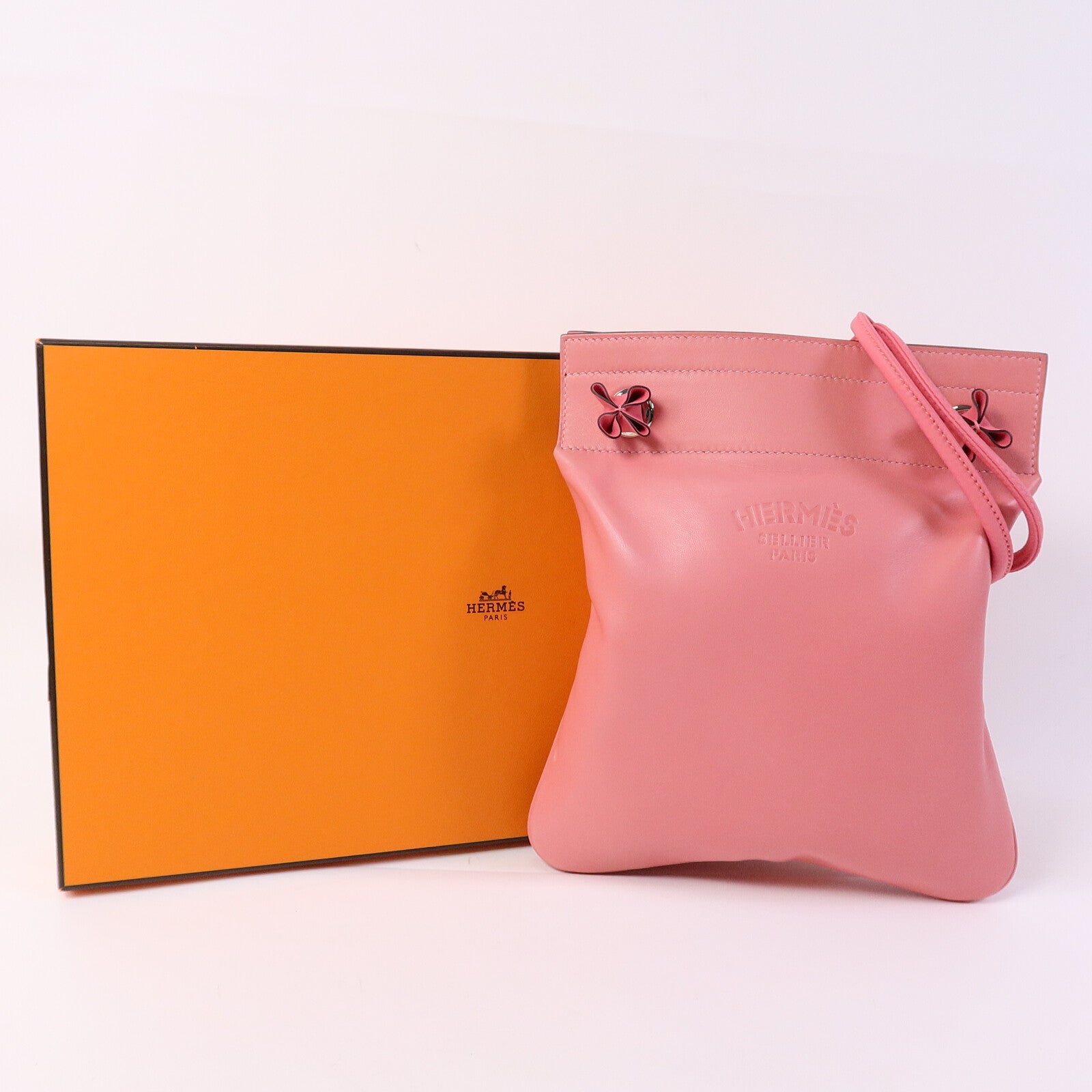 HERMES Swift皮革Aline Mini肩背袋Rose Azalee