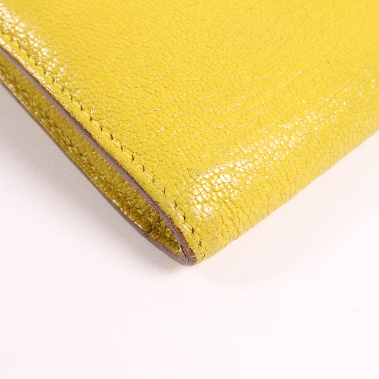 HERMES Chevre皮革Kelly Wallet長錢包Jaune Ambre
