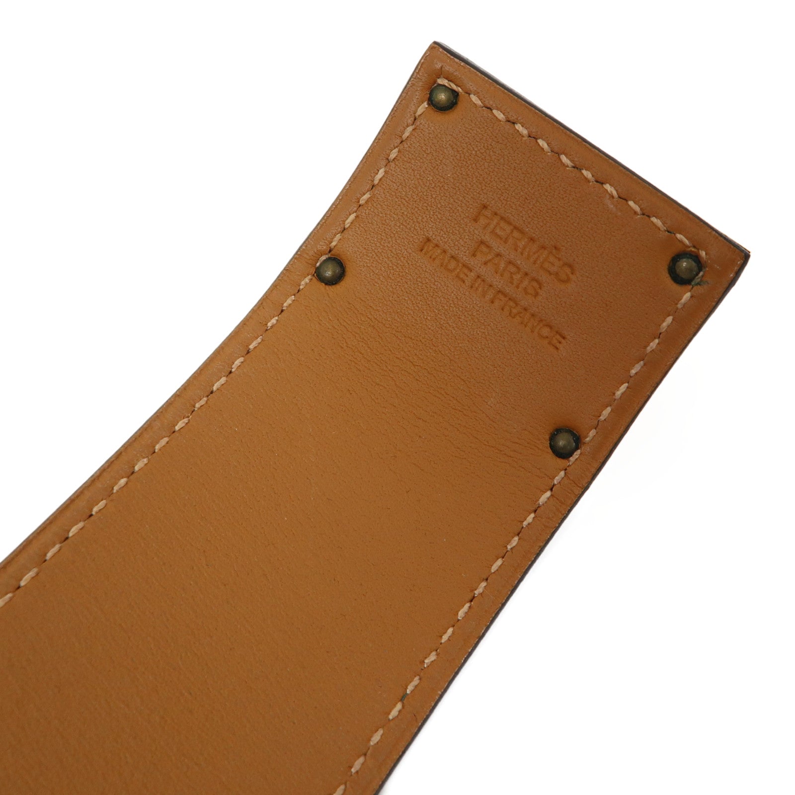 HERMES 【激減優惠】皮革Kelly Dog Bracelet金扣手鐲綠色