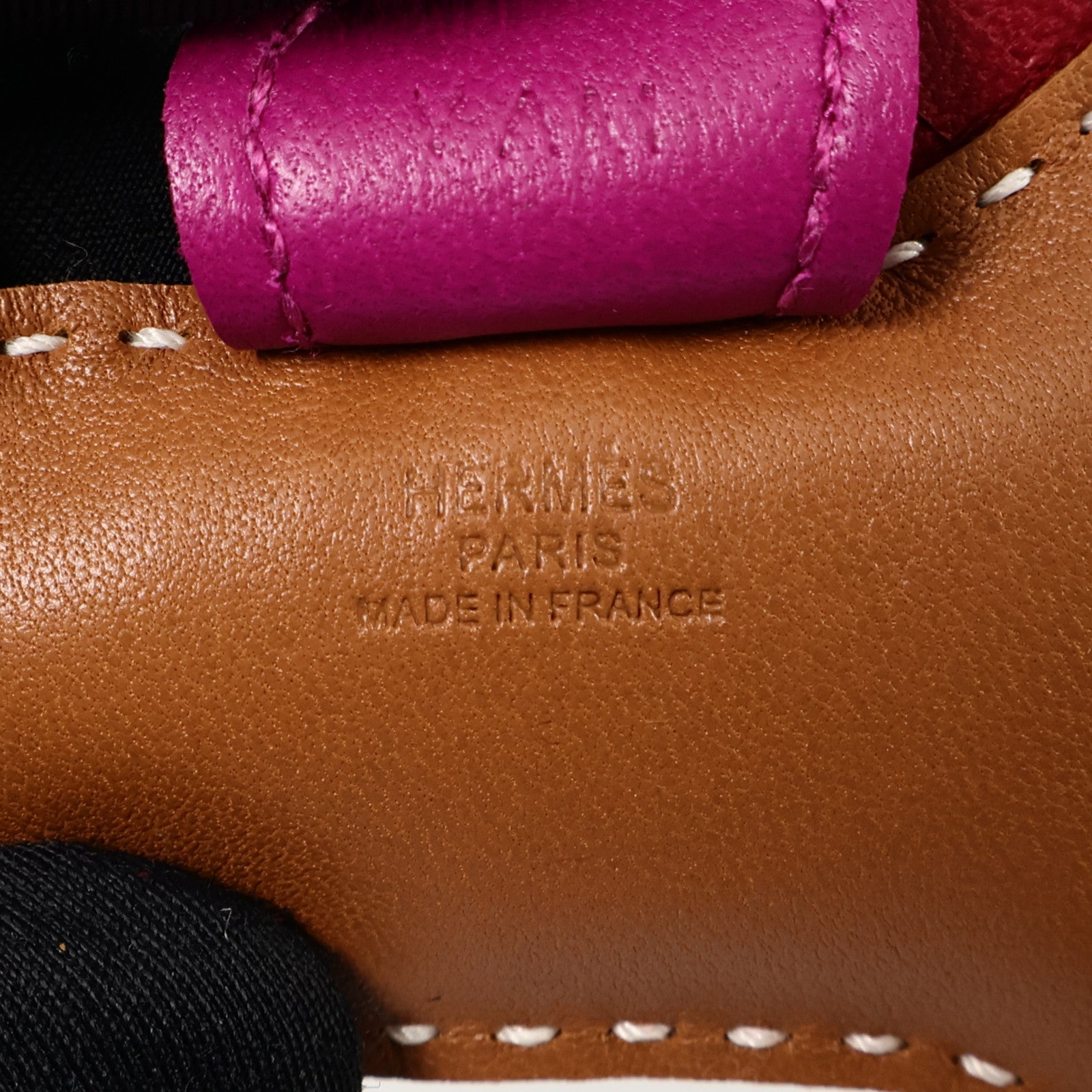 HERMES 【激減優惠】Milo皮革Rodeo PM掛飾Gold/Rose Pourpre