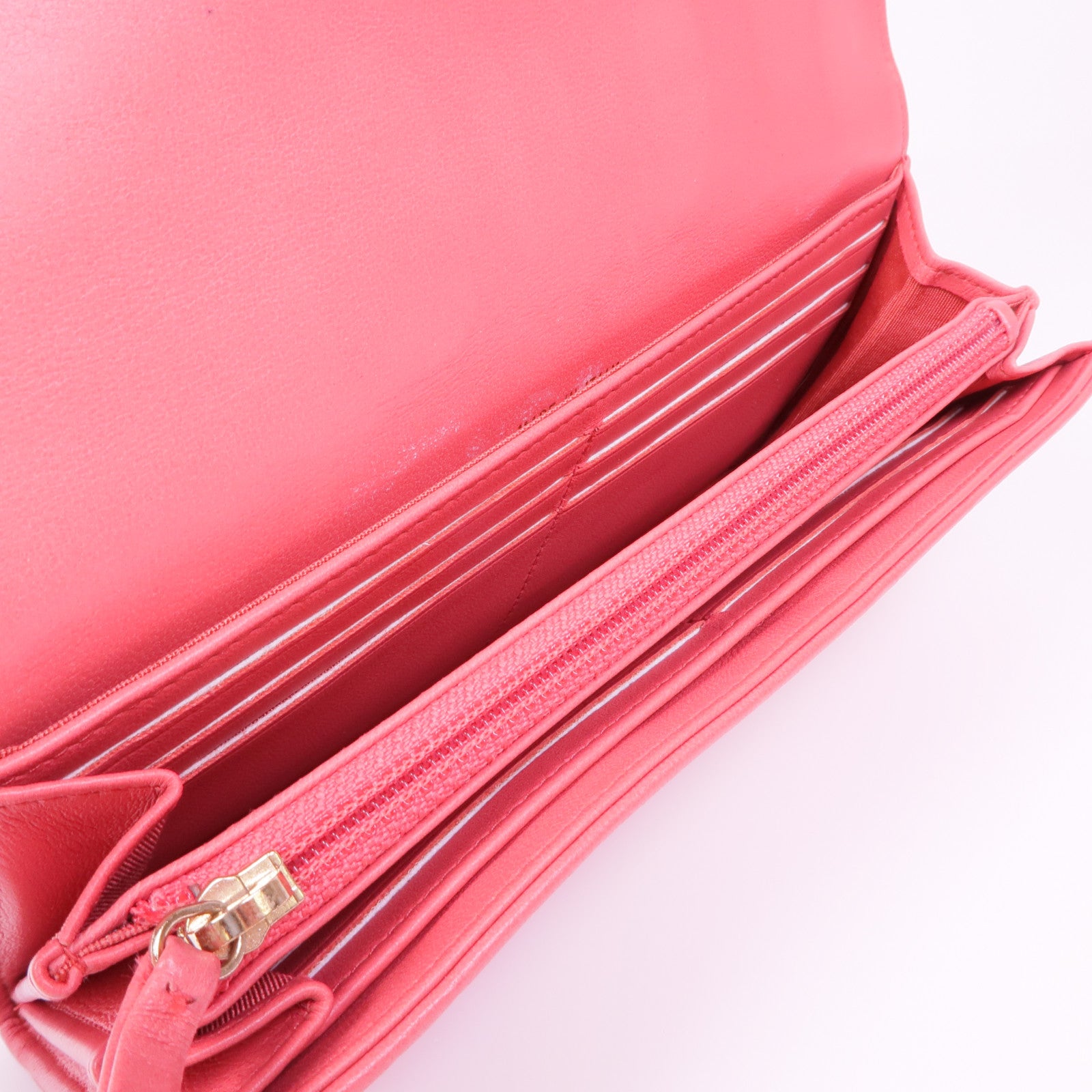 CHANEL 皮革Long Wallet金扣長錢包