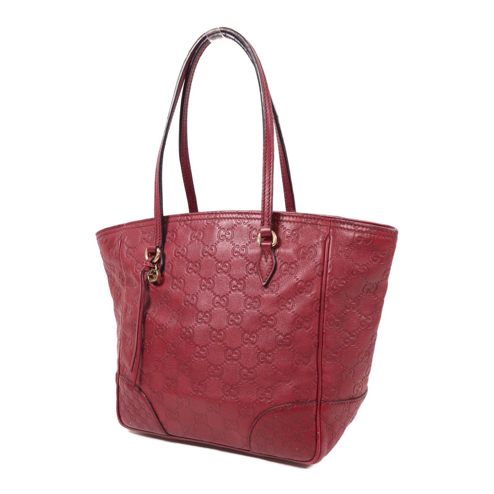 GUCCI GG GHW Shoulder Bag 353119 Calfskin Leather Red