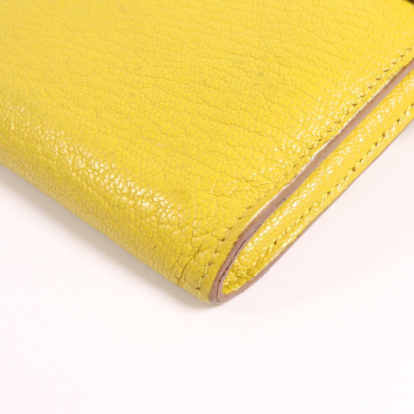 HERMES Chevre皮革Kelly Wallet長錢包Jaune Ambre