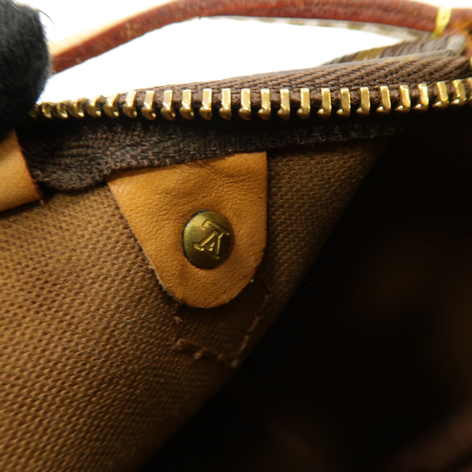 LOUIS VUITTON Monogram Nano Speedy金扣手挽肩背兩用袋啡色