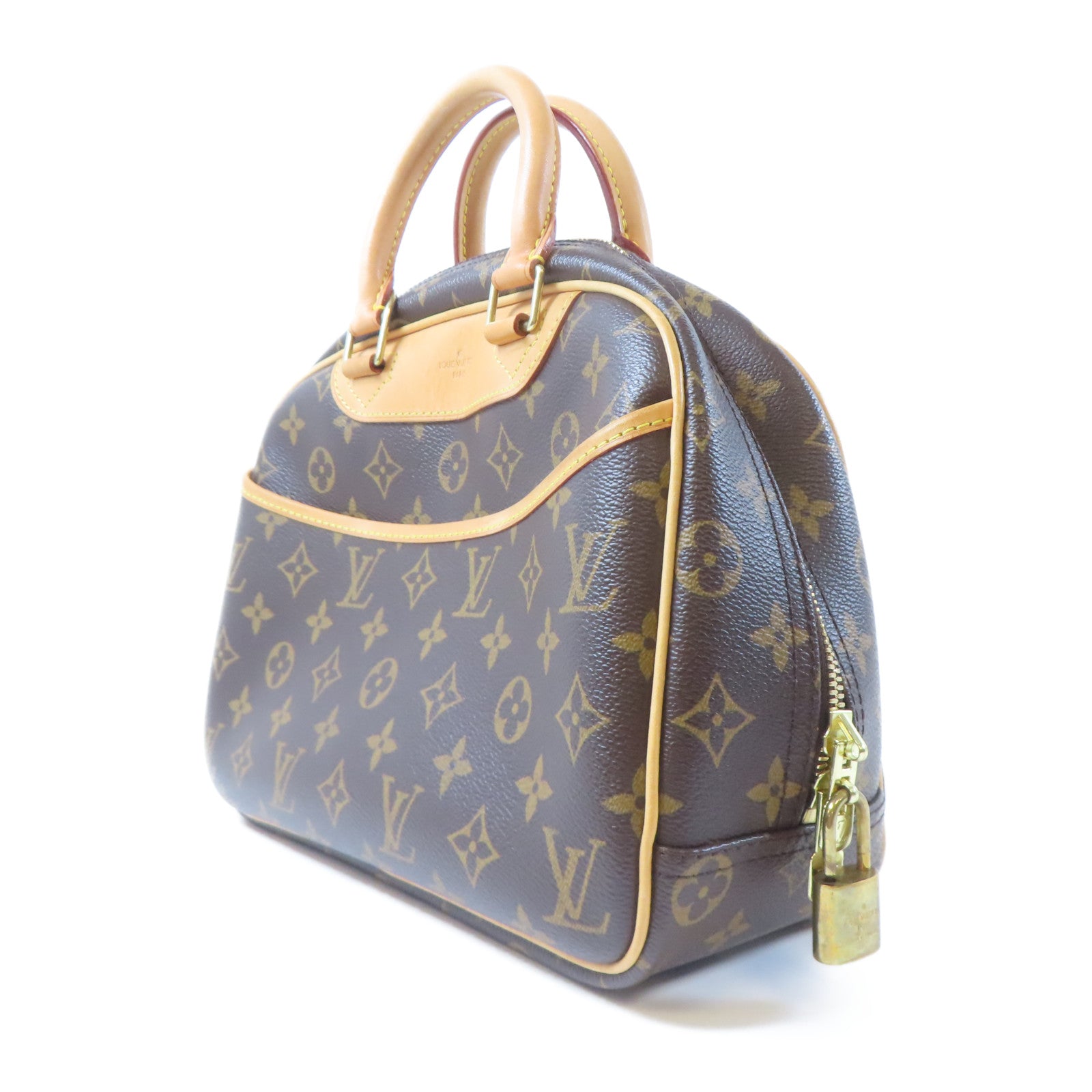 LOUIS VUITTON Monogram Trouville金扣手挽袋啡色