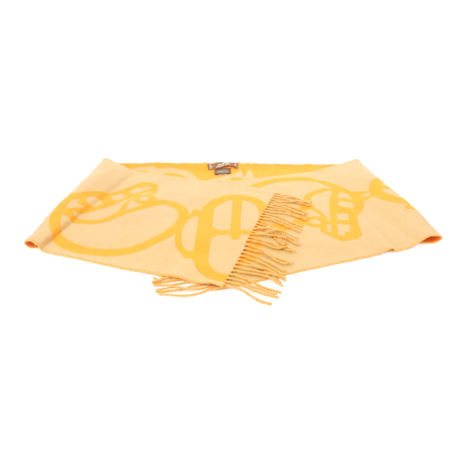 HERMES 羊絨Scarf圍巾啡色/橙色