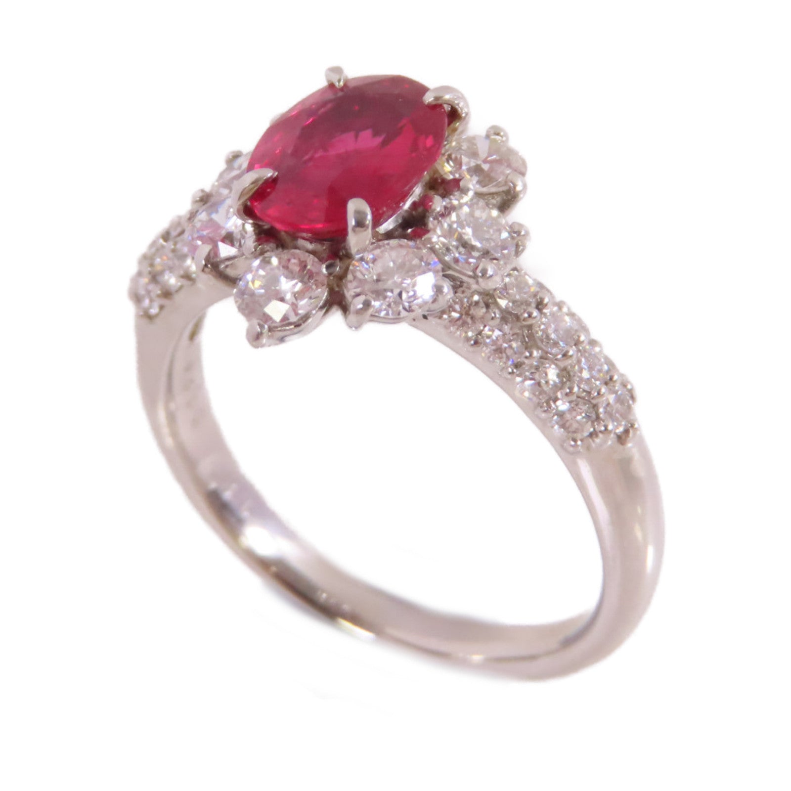 JEWELRY 【激減優惠】PT900鉑金/1.87ct紅寶石/1.24ct鑚石Ruby Diamond Ring戒指US#6.5