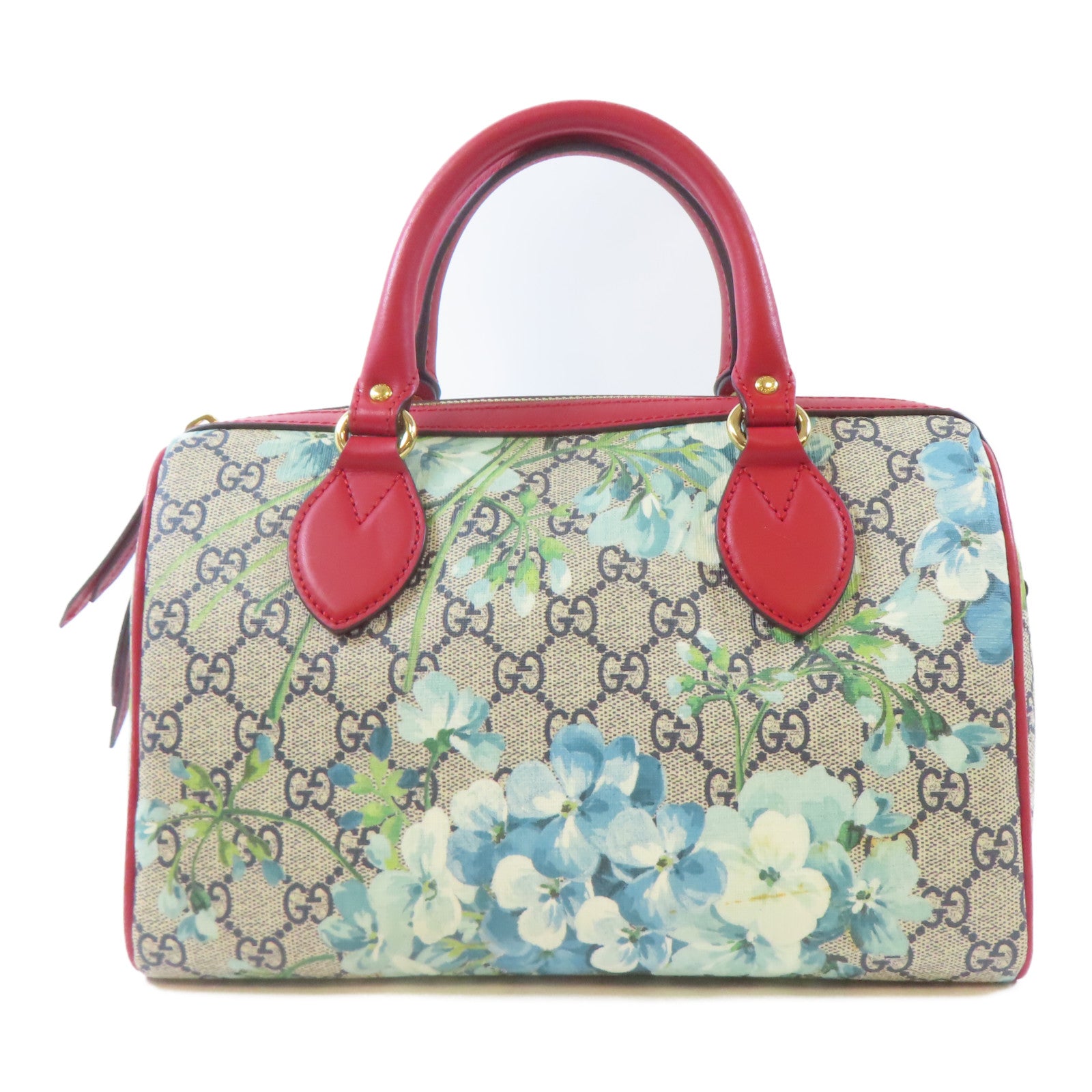 GUCCI 【激減優惠】塗層帆布Floral Blooms Small GG Supreme Monogram Boston Bag金扣手挽肩背兩用袋啡色/紅色