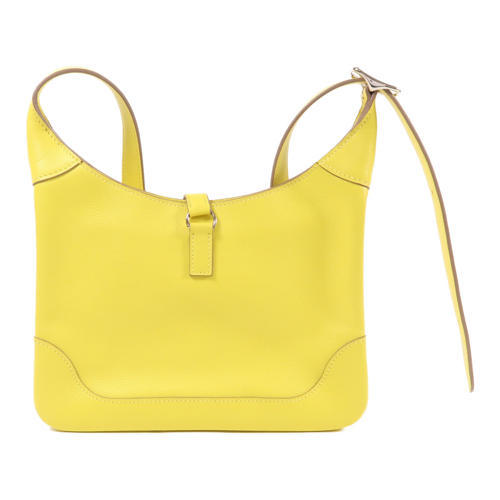 HERMES PHW Trim Duo 24 Shoulder Bag Swift Leather Lime