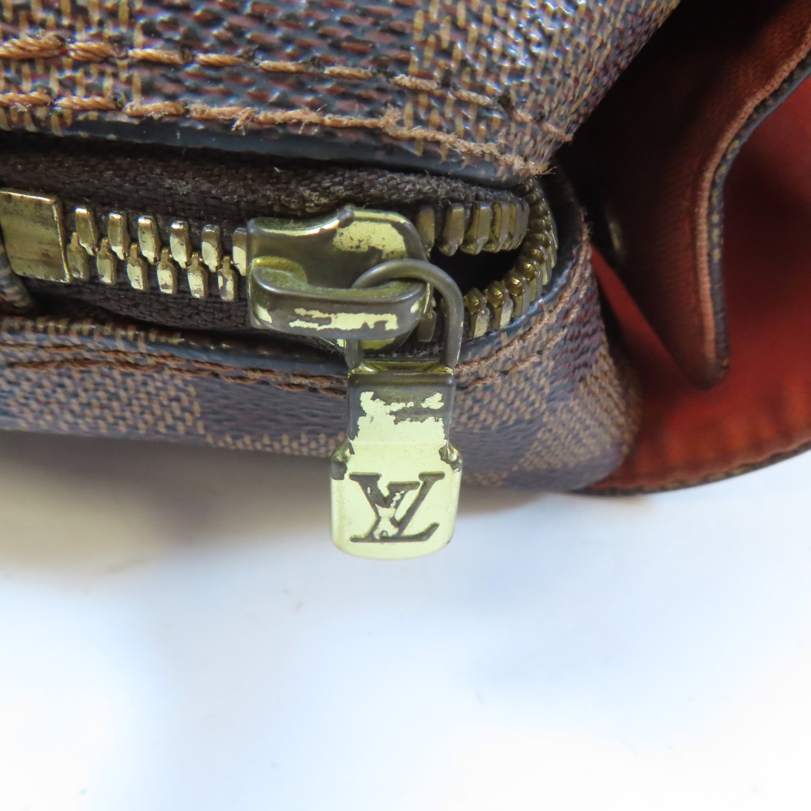 LOUIS VUITTON Damier Naviglio金扣肩背袋啡色