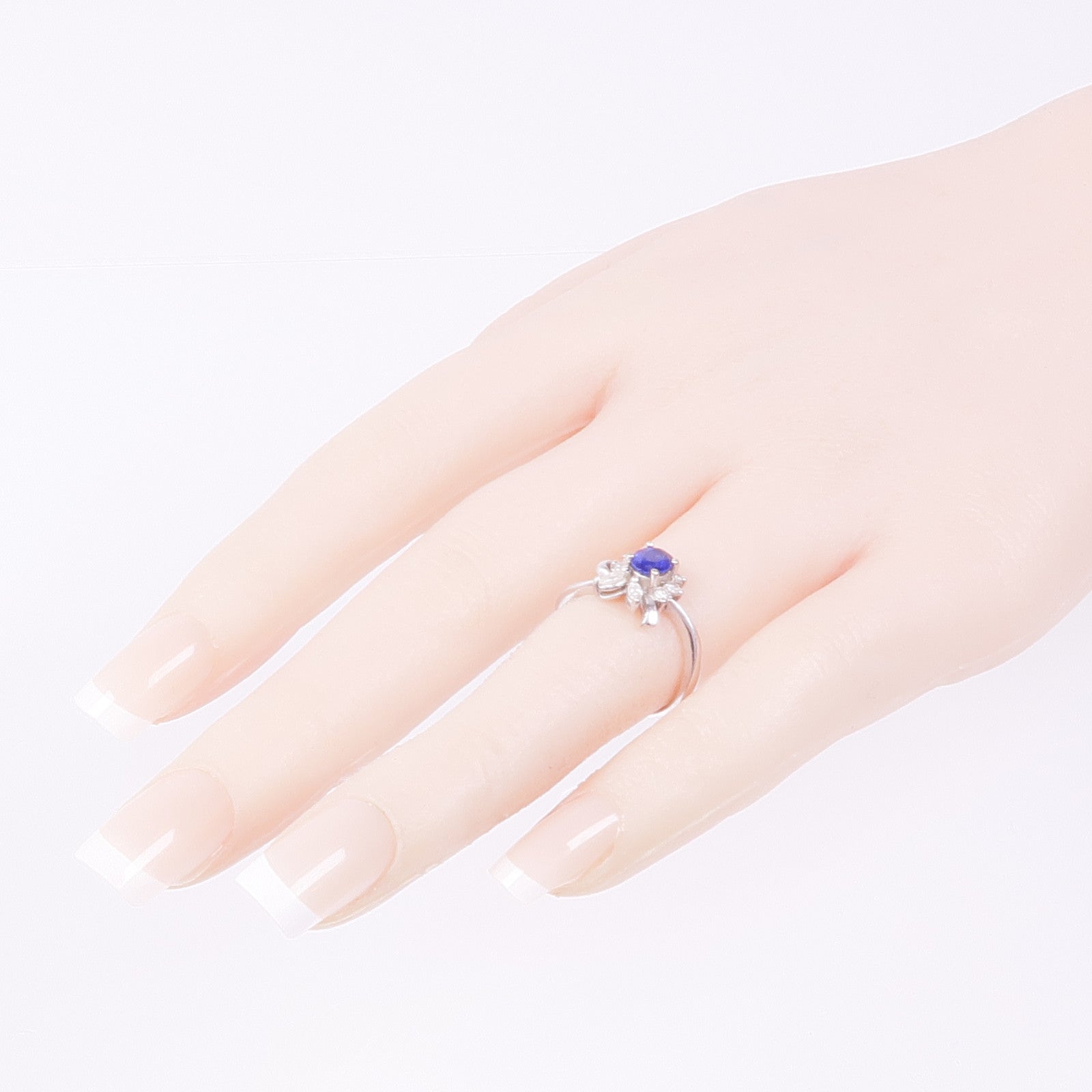 JEWELRY 【激減優惠】18K白金Sapphire Diamond Ring鑽石戒指US#5.75