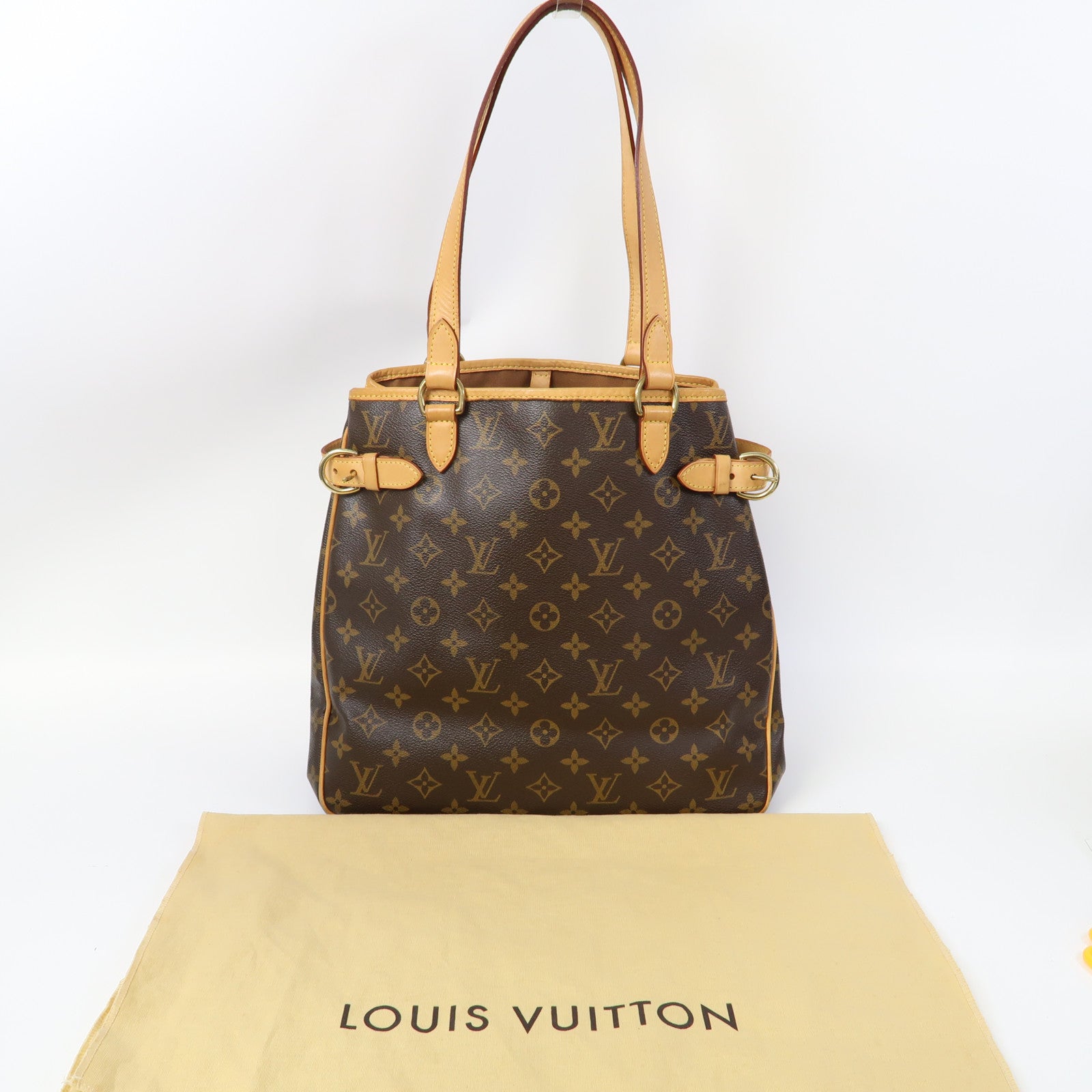 LOUIS VUITTON Monogram Batignolles Vertical金扣手挽袋啡色
