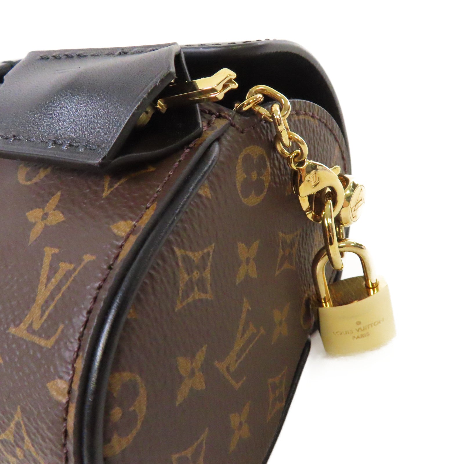 LOUIS VUITTON Monogram/Epi Glasses Case Shoulder Bag金扣鏈帶肩背袋啡色/啡色