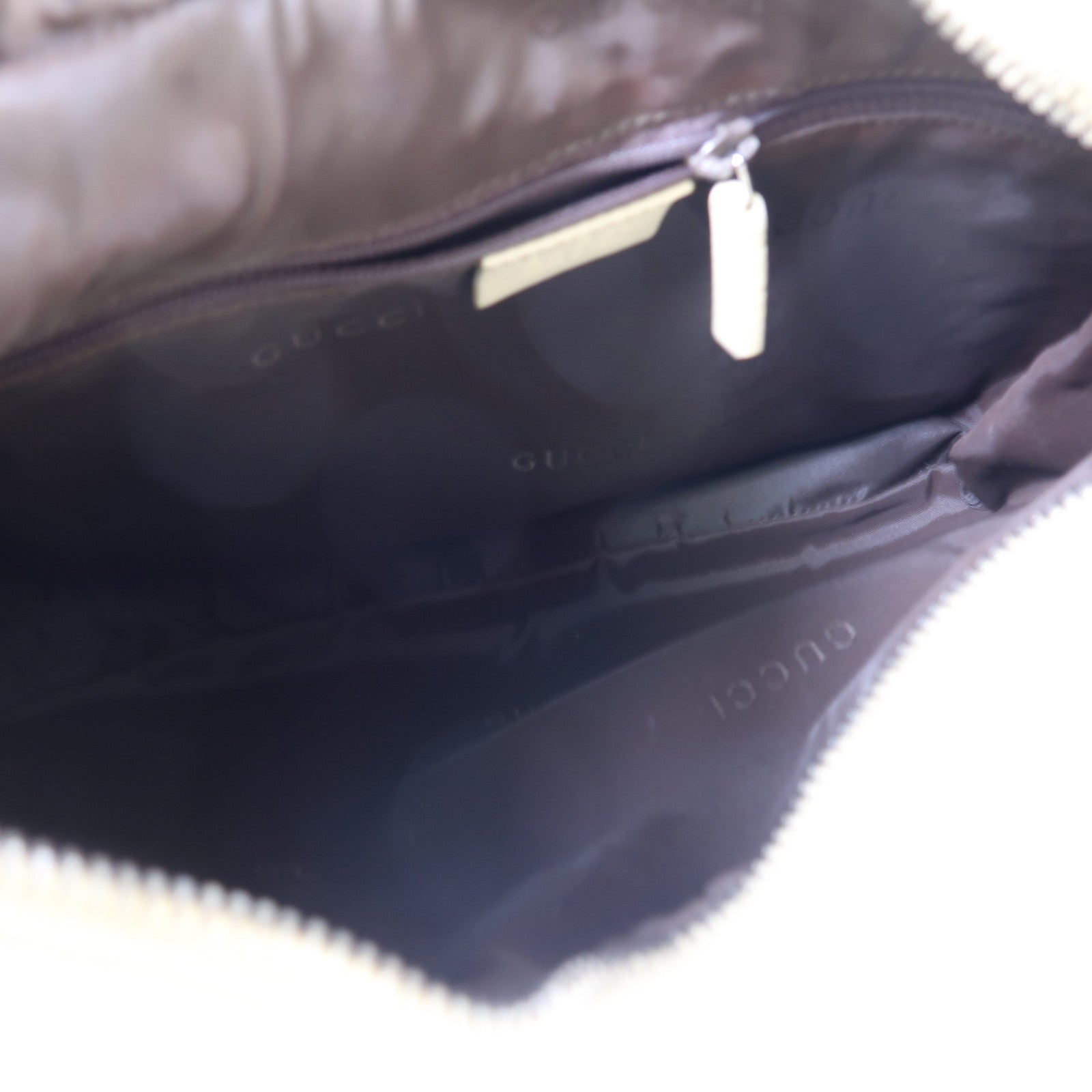 GUCCI 【激減優惠】牛皮皮革Shoulder Bag銀扣肩背袋米色