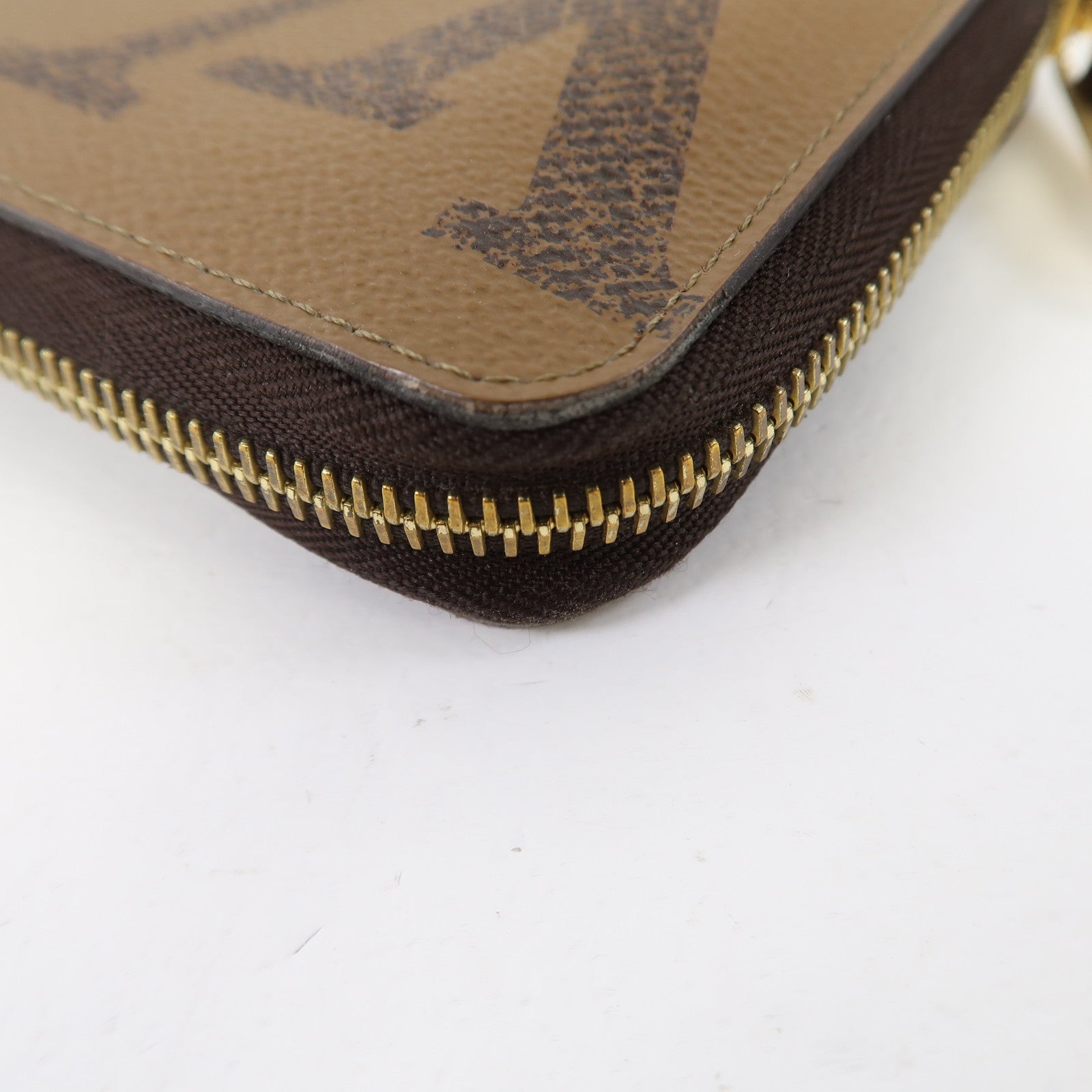 LOUIS VUITTON Monogram Zipper Long Wallet金扣長錢包啡色