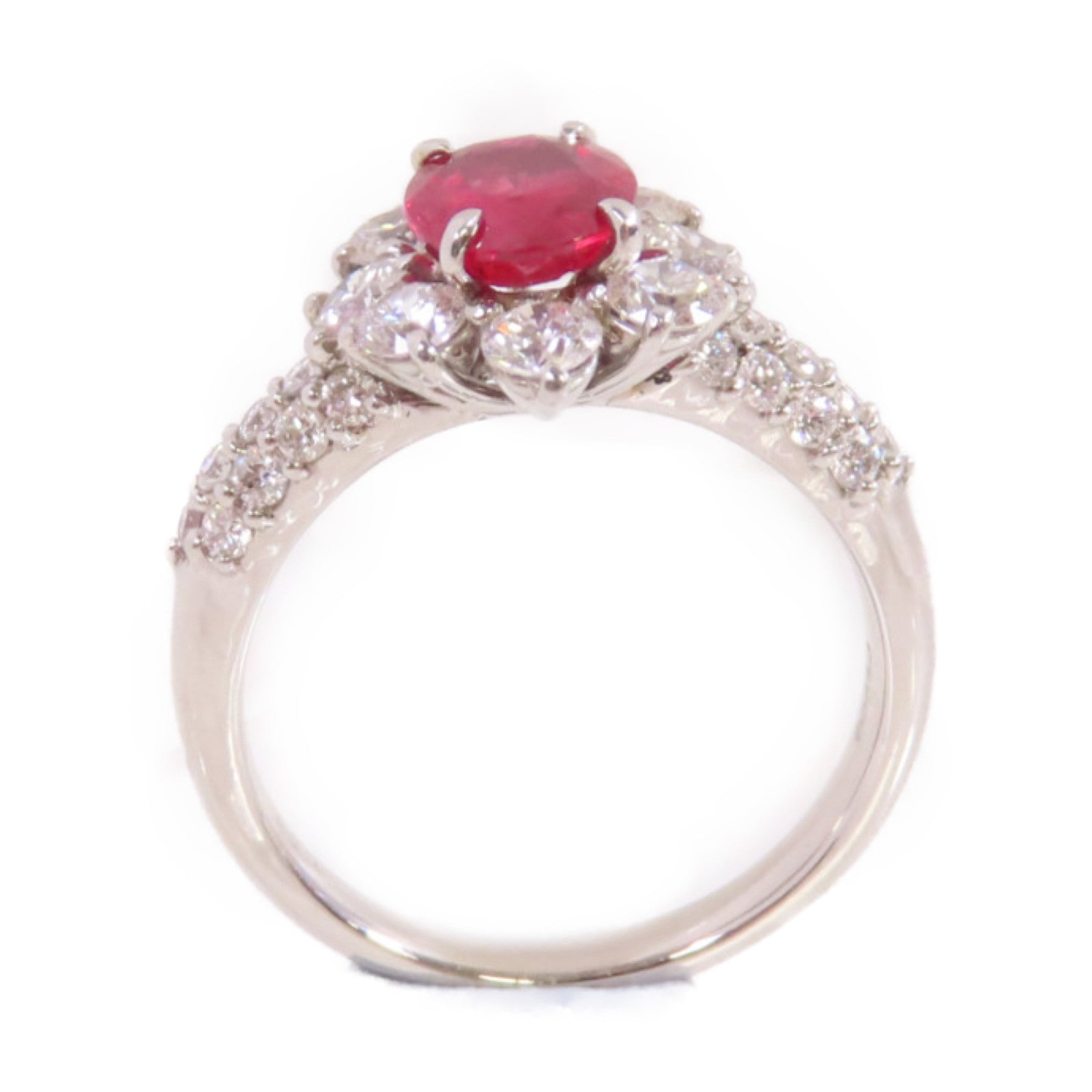 JEWELRY 【激減優惠】PT900鉑金/1.87ct紅寶石/1.24ct鑚石Ruby Diamond Ring戒指US#6.5