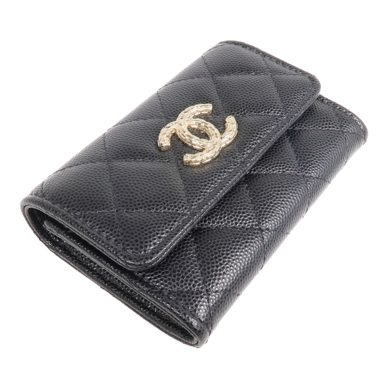 CHANEL 牛皮皮革Card/Coin Case金扣零錢包/卡片套