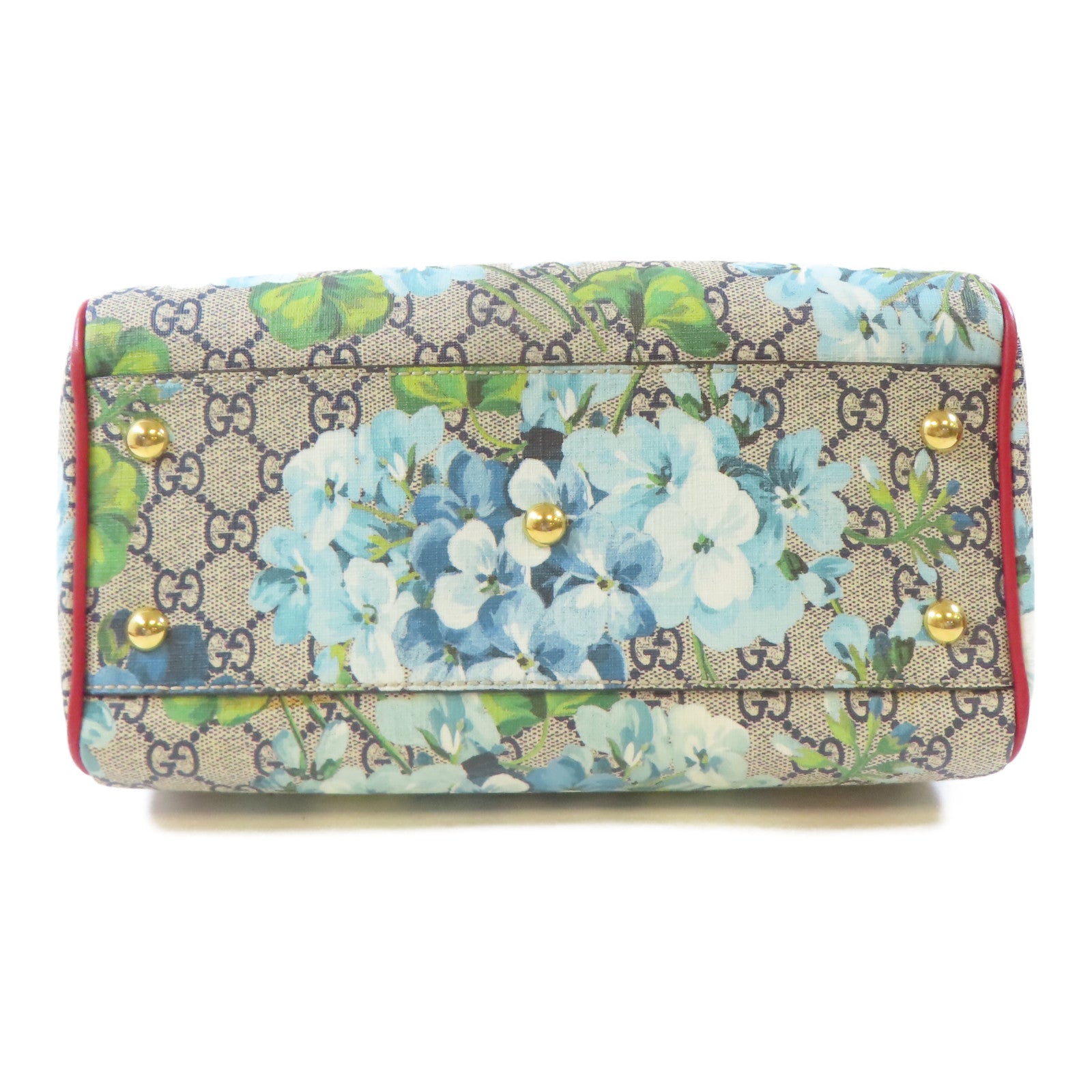 GUCCI 【激減優惠】塗層帆布Floral Blooms Small GG Supreme Monogram Boston Bag金扣手挽肩背兩用袋啡色/紅色