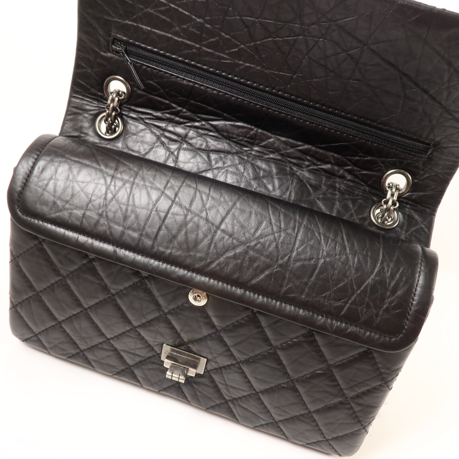CHANEL 牛皮皮革2.55 Medium鏈帶肩背袋