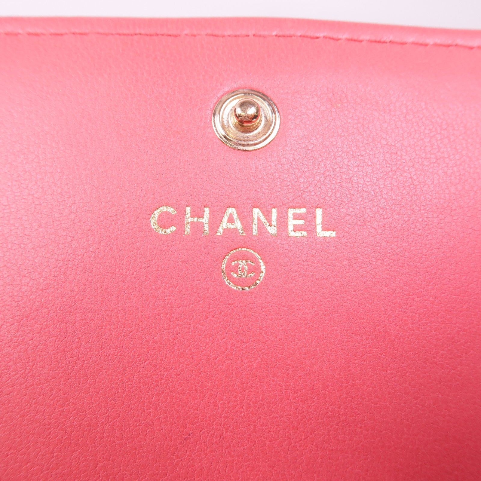 CHANEL 皮革Long Wallet金扣長錢包