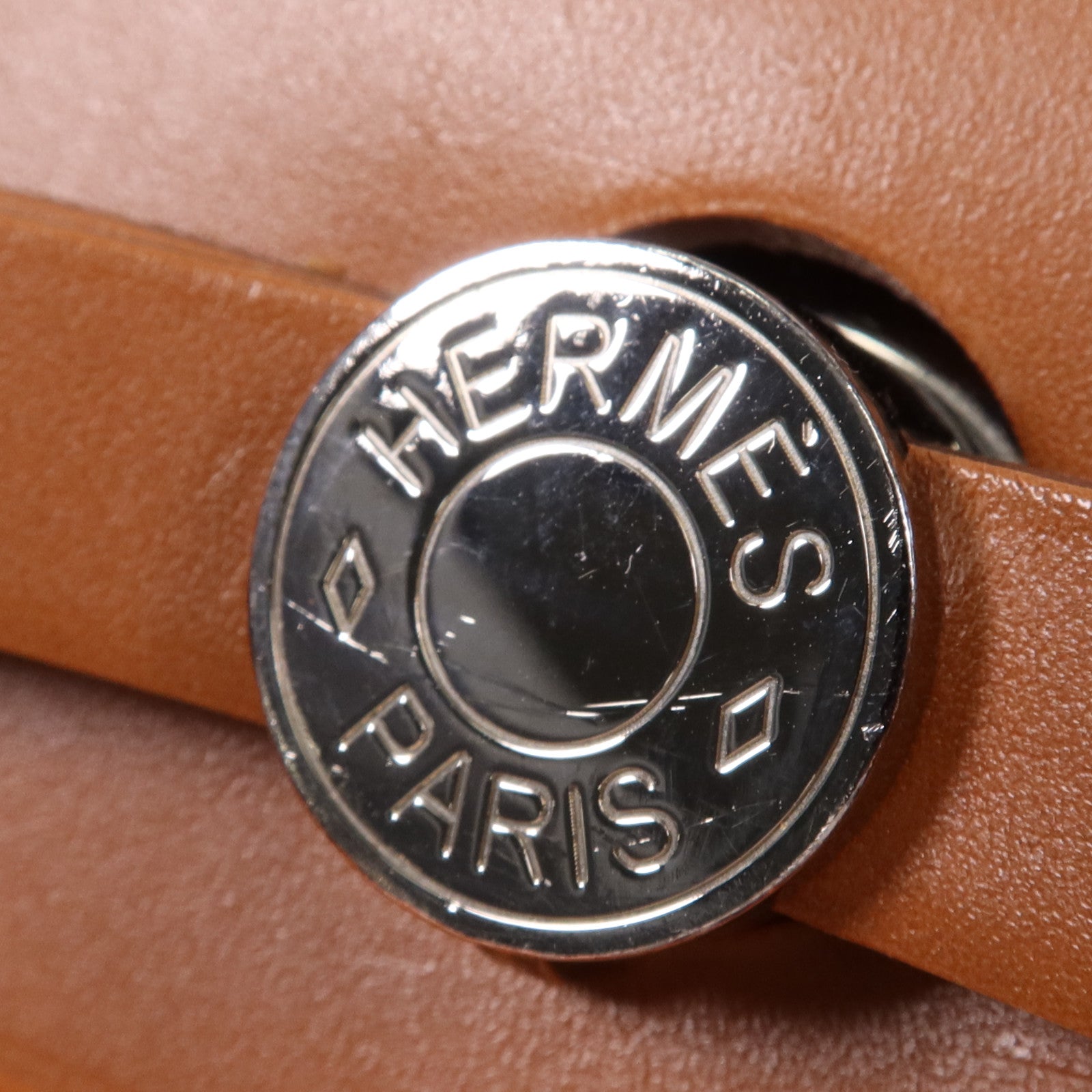 HERMES 帆布Herbag PM銀扣手挽肩背兩用袋Feu