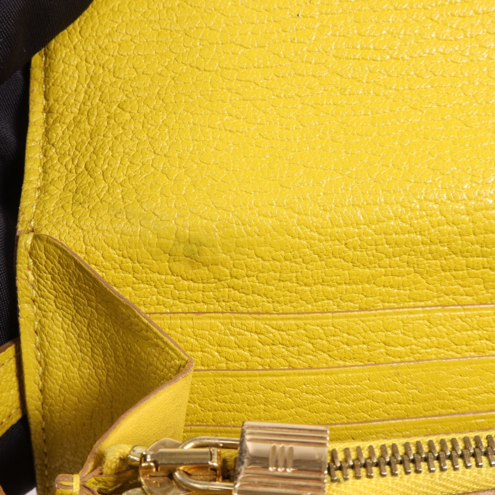 HERMES Chevre皮革Kelly Wallet長錢包Jaune Ambre