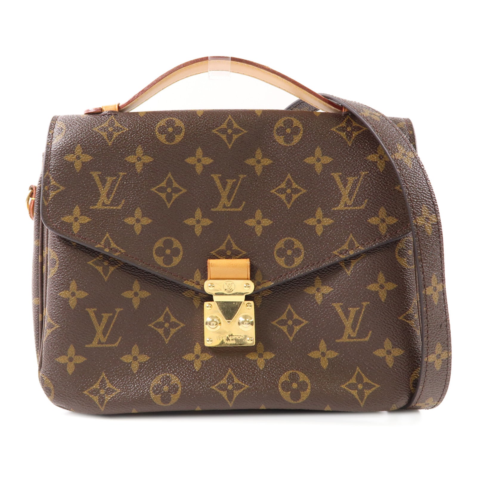 LOUIS VUITTON Monogram Pochette Metis MM金扣手挽肩背兩用袋棕色