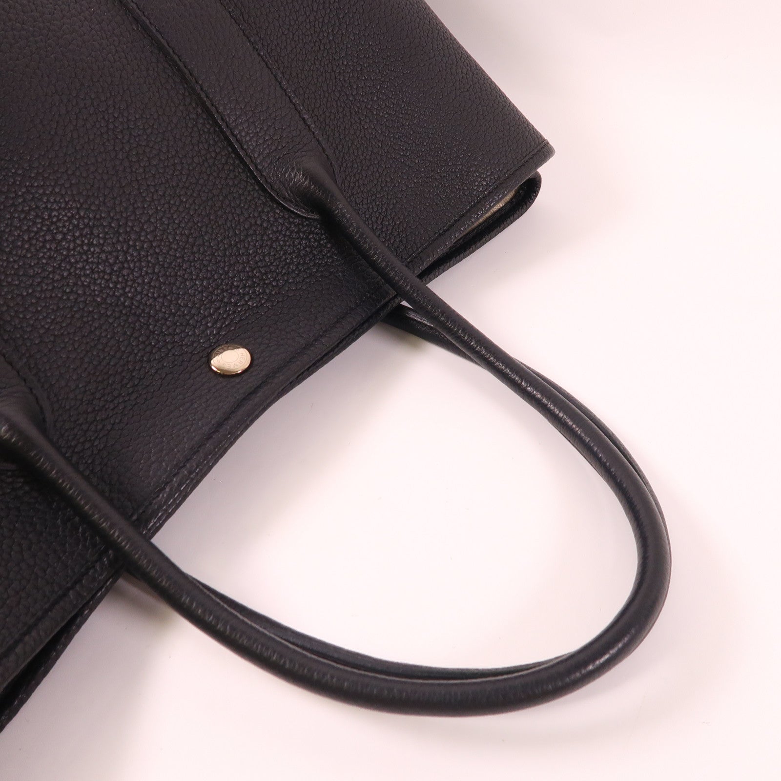 HERMES 【激減優惠】Negonda皮革Garden Party PM銀扣手挽袋89 Noir