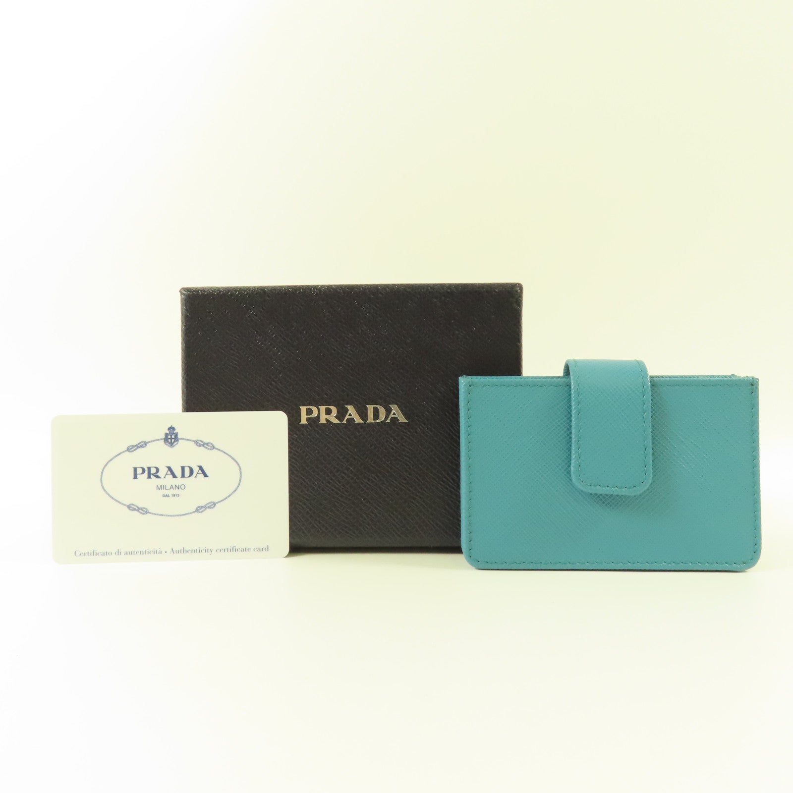 PRADA Saffiano皮革Card case金扣卡片套