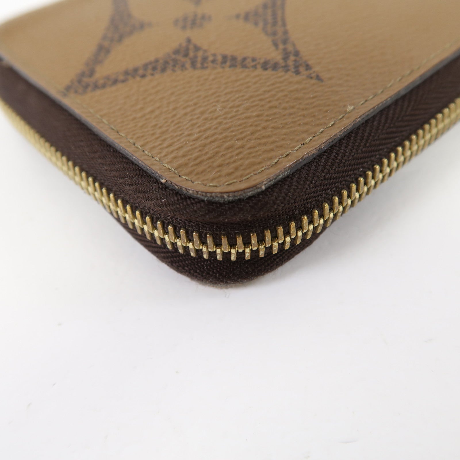 LOUIS VUITTON Monogram Zipper Long Wallet金扣長錢包啡色