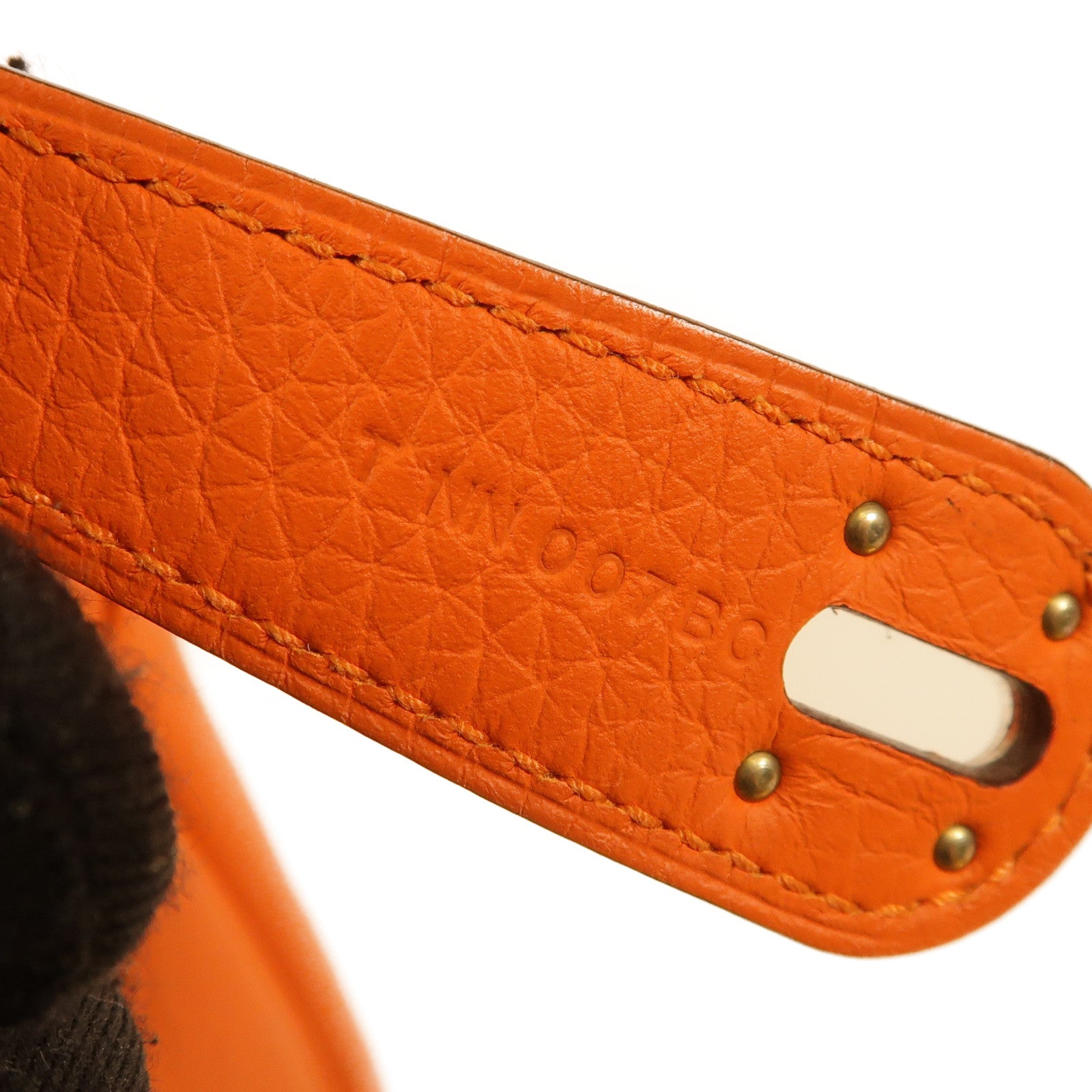 HERMES Clemence皮革Lindy 30銀扣肩背袋9J Feu