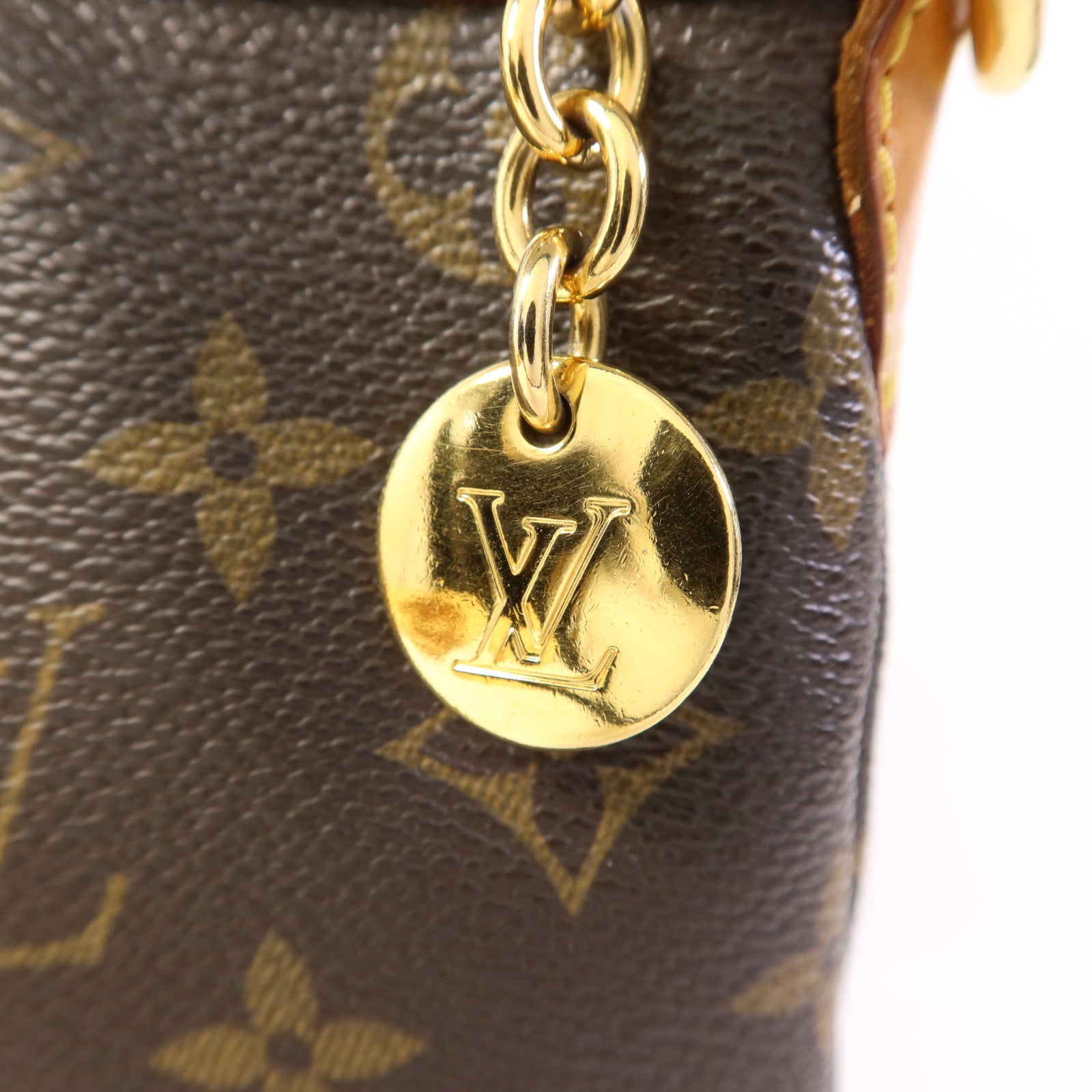 LOUIS VUITTON Monogram Palermo PM金扣手挽肩背兩用袋棕色