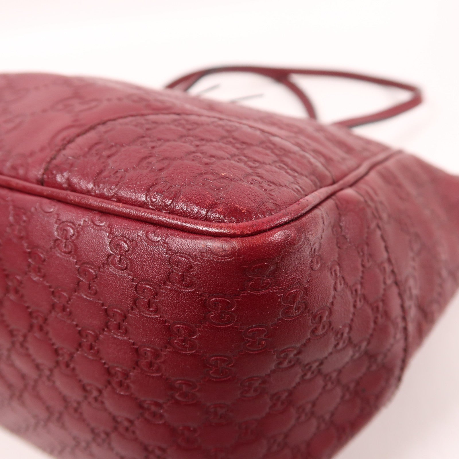 GUCCI GG GHW Shoulder Bag 353119 Calfskin Leather Red