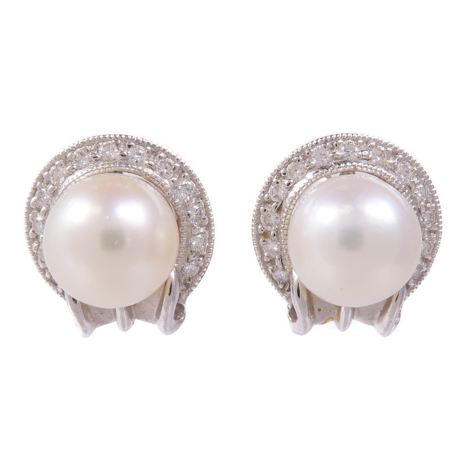 JEWELRY 【激減優惠】18K白金Pearl/Diamond Earrings珍珠/鑽石耳環