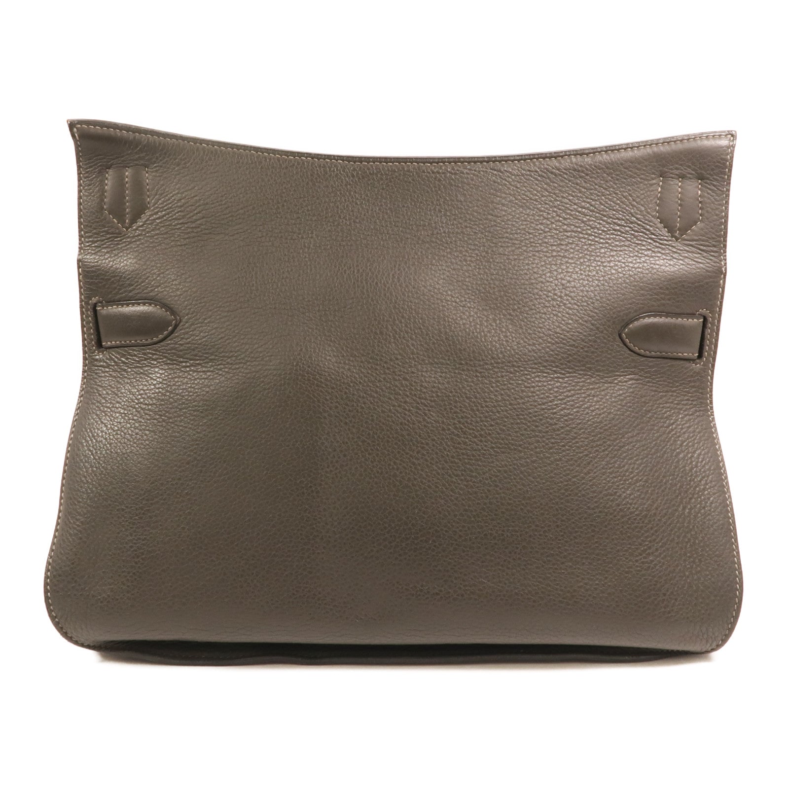 HERMES Togo皮革Jypesiere 37銀扣肩背袋Etain