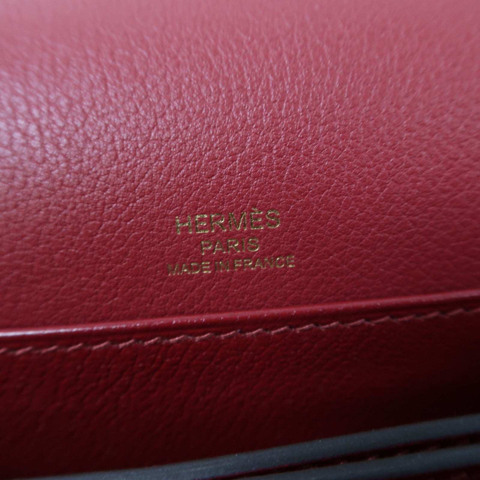 HERMES Evercolor皮革Mini Roulis金扣肩背袋Rouge Grenade/石榴紅色