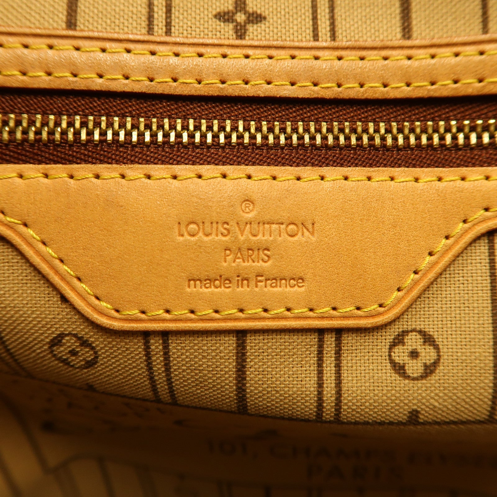 LOUIS VUITTON Monogram Neverfull MM金扣手挽袋啡色