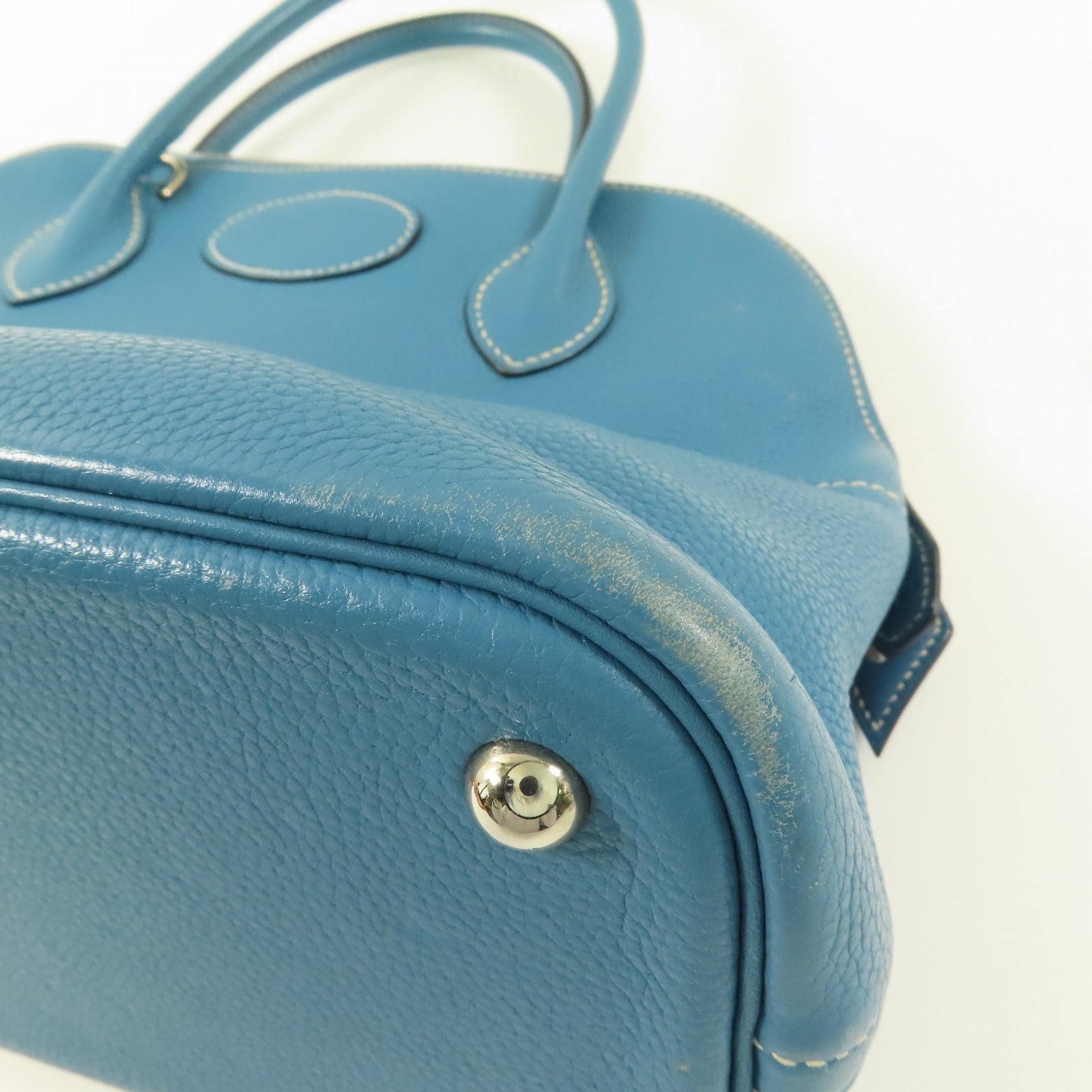 HERMES PHW Bolide 31 2way Shoulder Bag Clemence Leather Bleu Jean