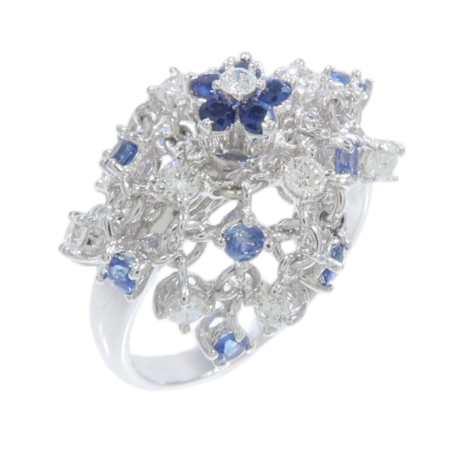 JEWELRY 18K白金Sapphire Diamond Ring藍寶石/鑽石戒指