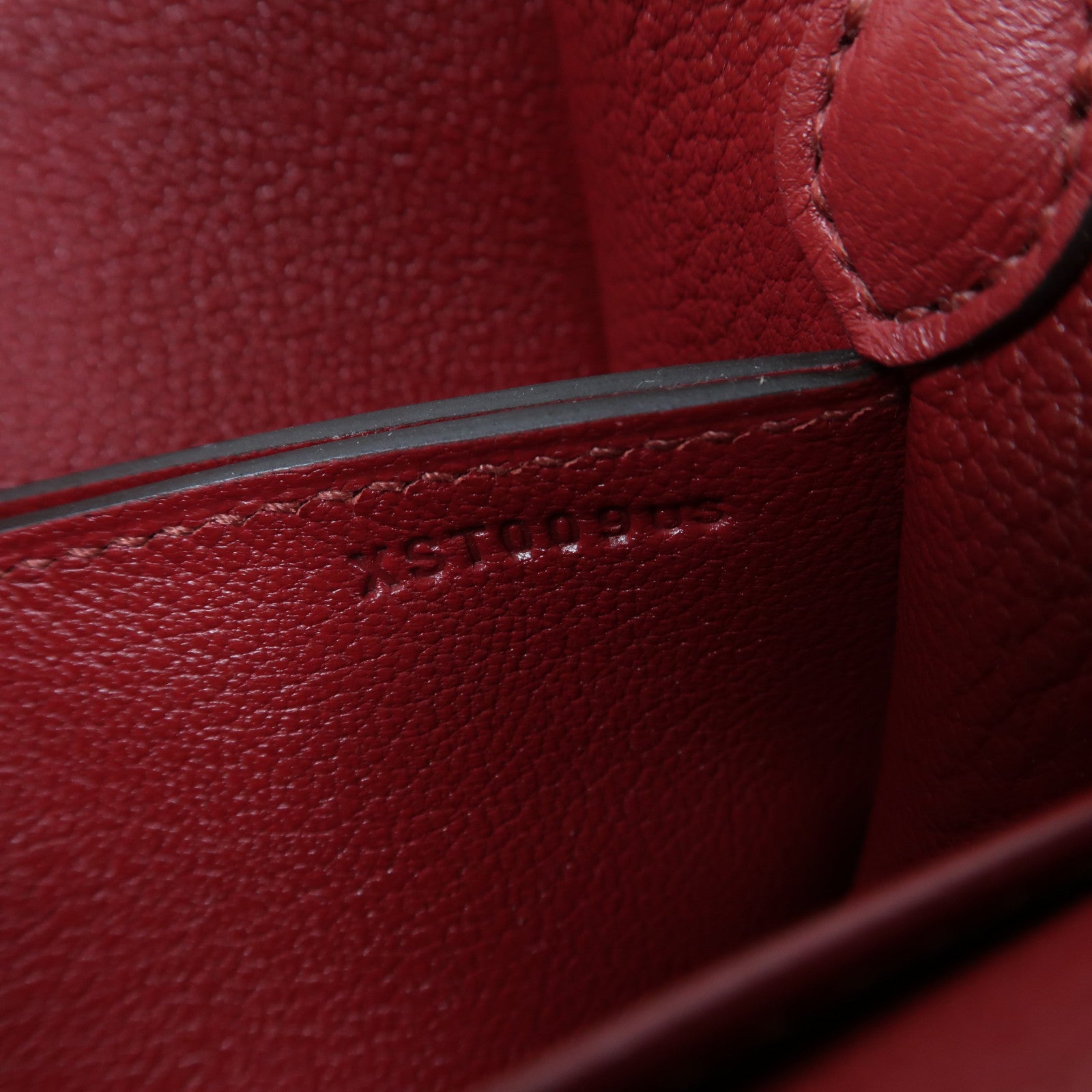 HERMES Evercolor皮革Mini Roulis金扣肩背袋Rouge Grenade/石榴紅色