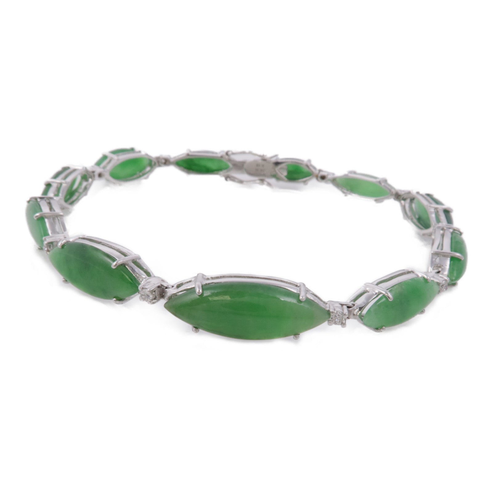 JEWELRY 18K白金Jade Diamond Bracelet翡翠/鑽石手鐲