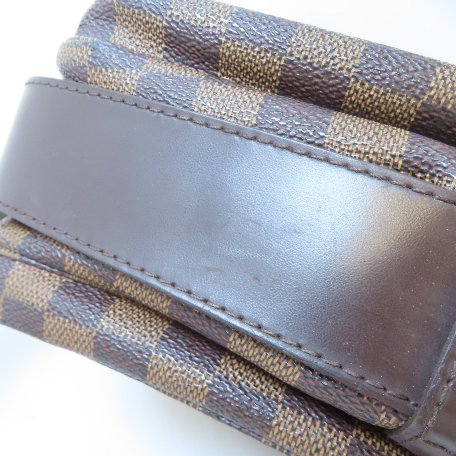 LOUIS VUITTON Damier Naviglio金扣肩背袋啡色