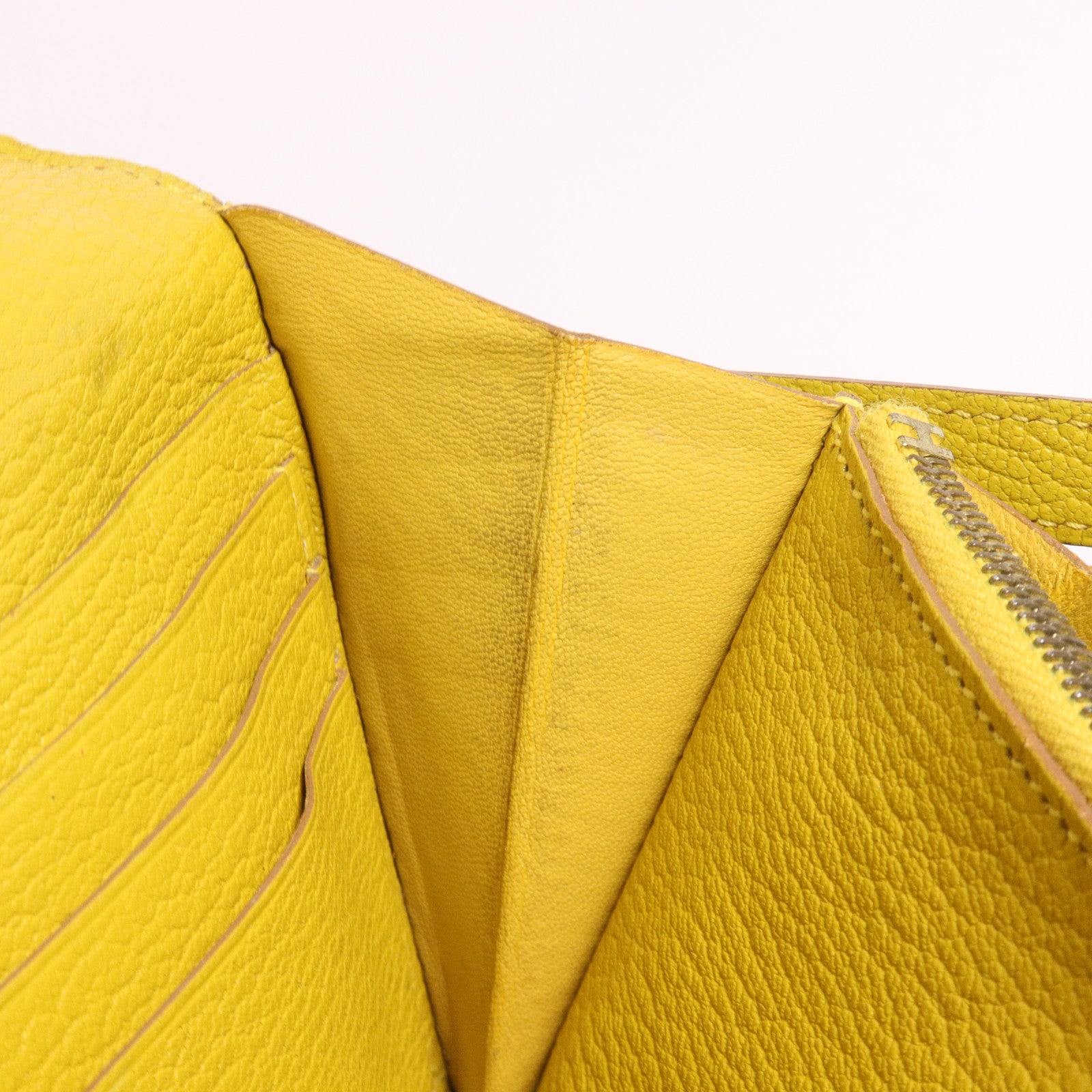 HERMES Chevre皮革Kelly Wallet長錢包Jaune Ambre