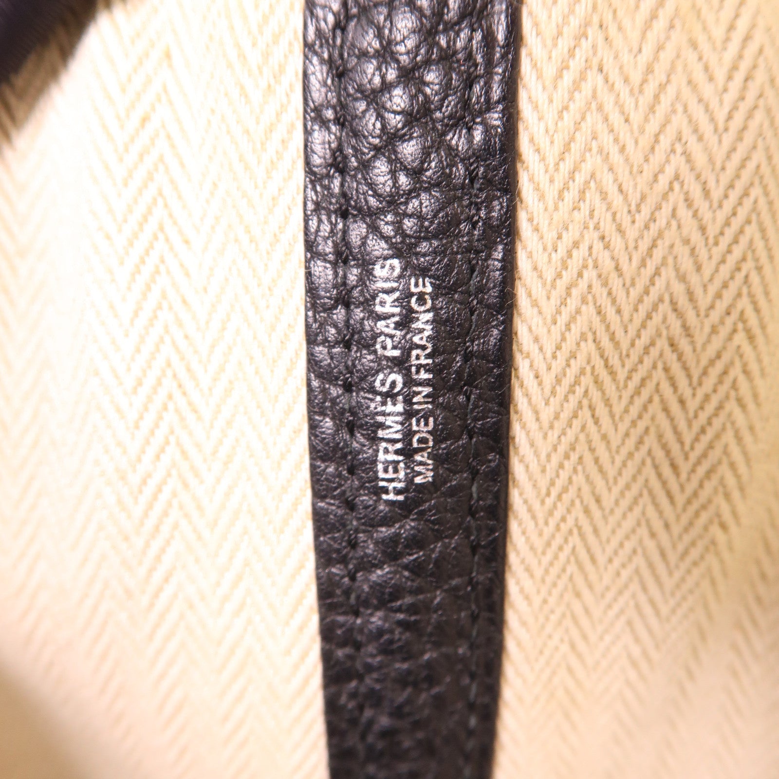 HERMES Negonda皮革Garden Party PM銀扣手挽袋89 Noir