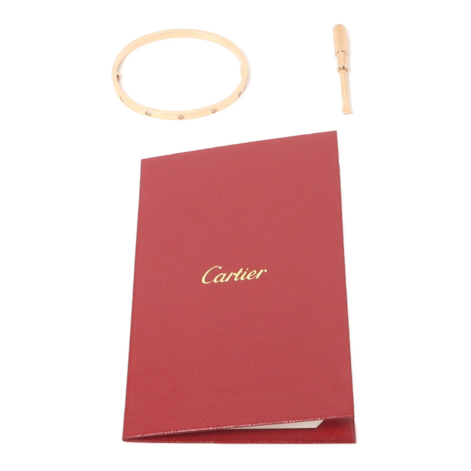 CARTIER 18K玫瑰金Love Bracelet Small Model 10 Diamonds鑽石手鐲#17