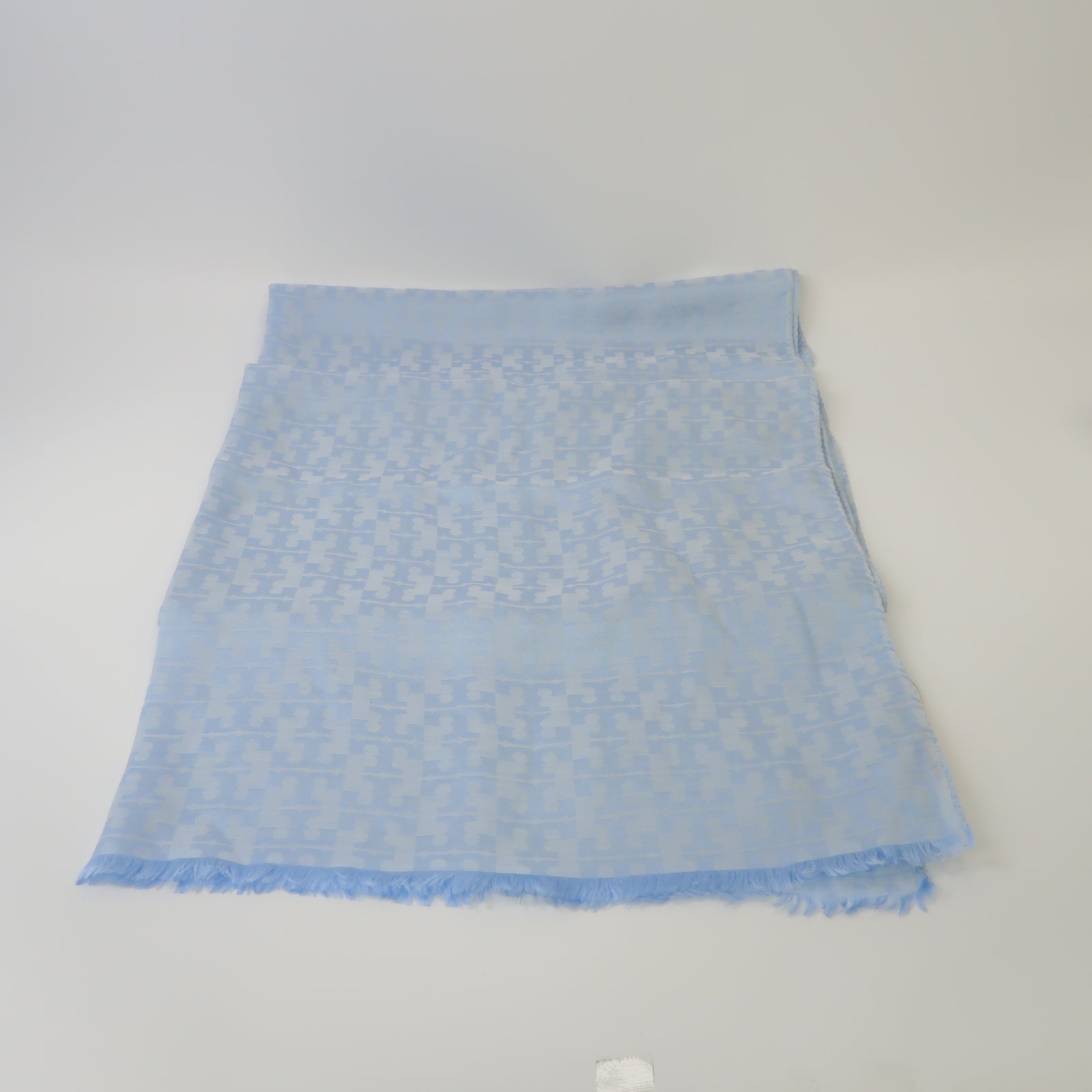 Tory Burch 【激減優惠】絲質/棉布Stole披肩淺藍色