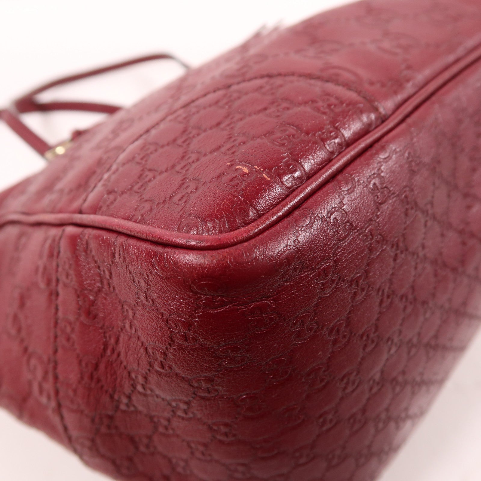 GUCCI GG GHW Shoulder Bag 353119 Calfskin Leather Red