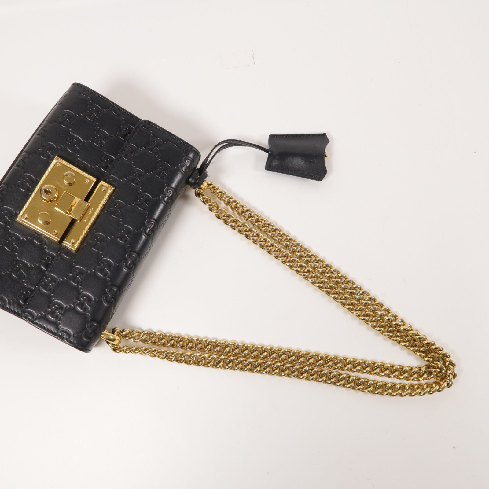 GUCCI 牛皮皮革Shoulder Bag金扣鏈帶肩背袋