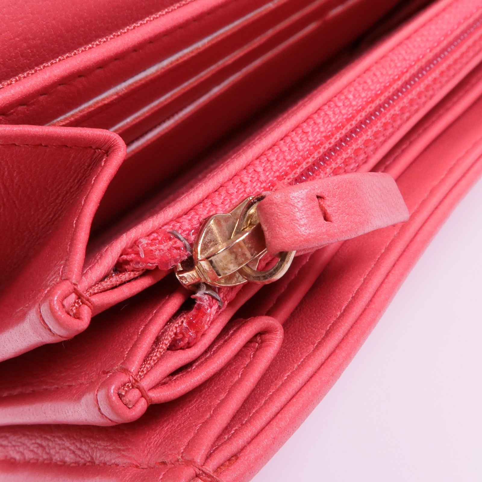 CHANEL 皮革Long Wallet金扣長錢包